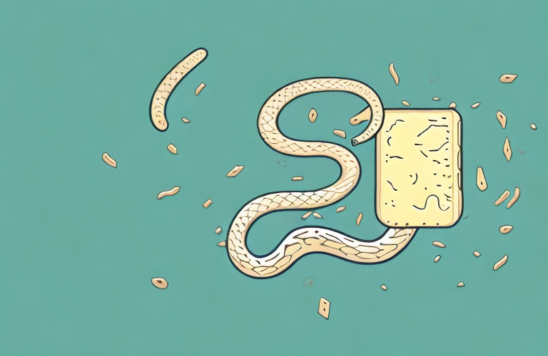 A snake eating parmesan cheese