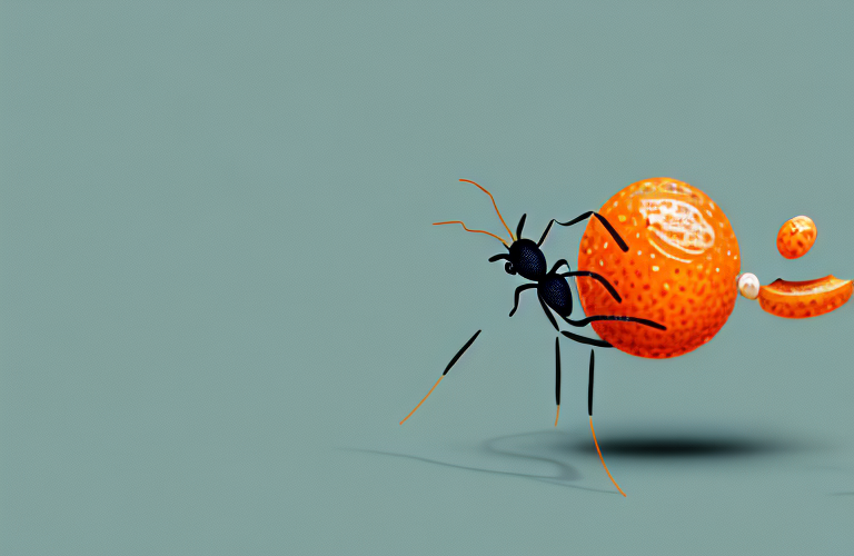 An ant carrying a satsuma