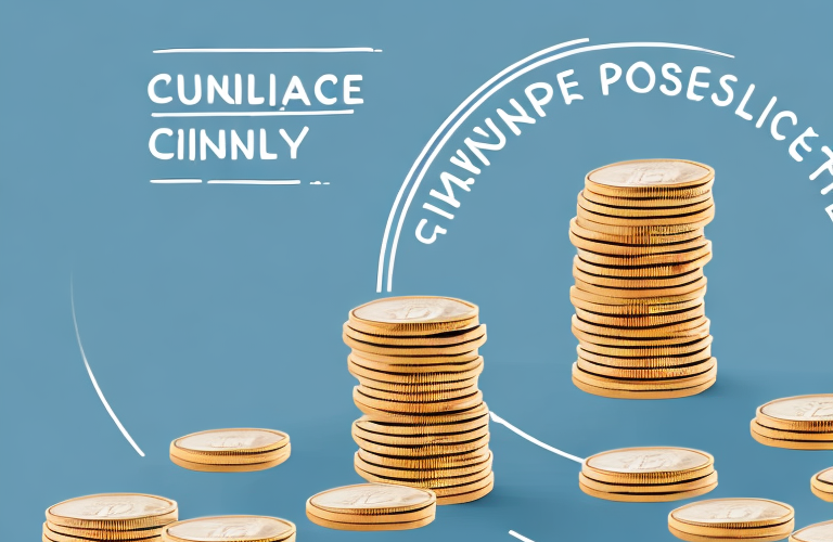 A stack of coins with an insurance policy in the background