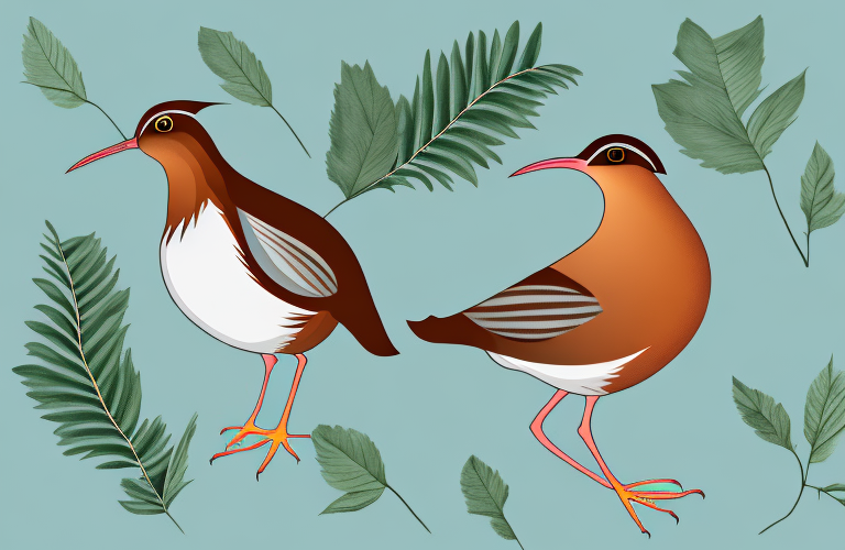 A chestnut rail bird in its natural habitat