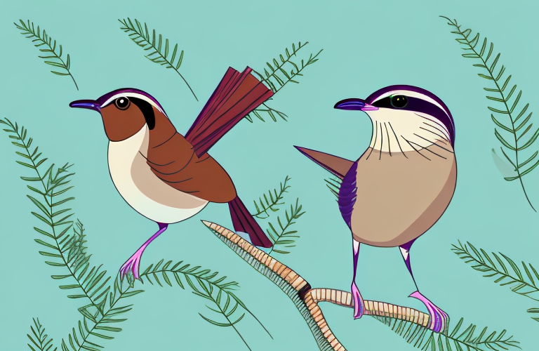 A chestnut-backed jewel-babbler bird in its natural habitat