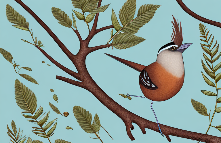 A chestnut-breasted nigrita bird in its natural habitat
