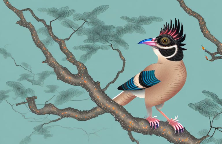 A chinese barbet bird in its natural habitat