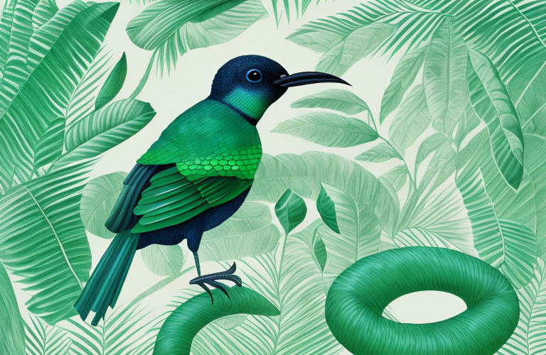 A chiribiquete emerald bird in its natural habitat