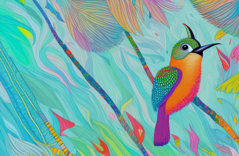 A colorful puffleg bird in its natural habitat
