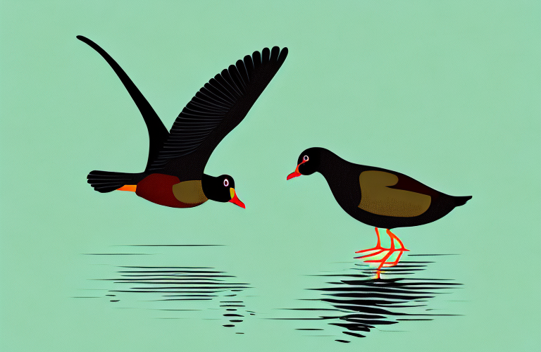 A common gallinule in its natural habitat