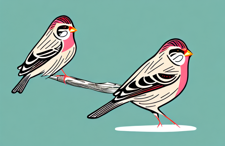 A common redpoll in its natural habitat