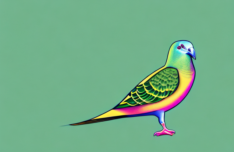 A comoros green pigeon in its natural habitat